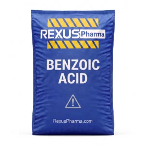 Benzoic Acid bag supplied and exported by Rexus Pharma Chem LLP, India