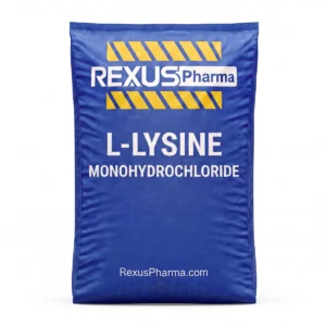 L-Lysine Monohydrochloride bag supplied and exported by Rexus Pharma Chem LLP, India