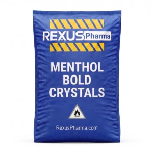 Menthol Bold Crystals bag supplied and exported by Rexus Pharma Chem LLP, India