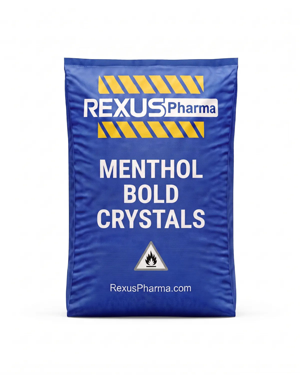 Menthol Bold Crystals bag supplied and exported by Rexus Pharma Chem LLP, India