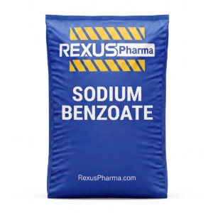 Sodium Benzoate bag supplied and exported by Rexus Pharma Chem LLP, India